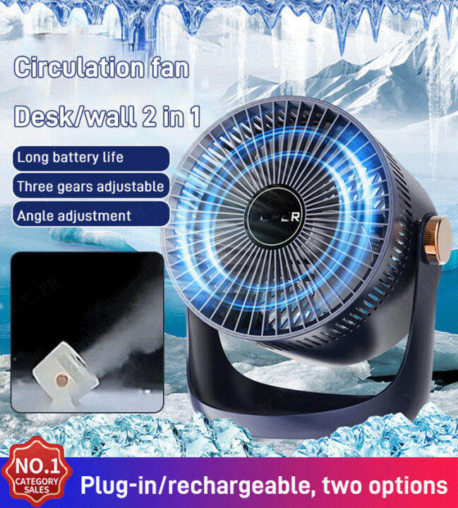 W [Can be wallmounted] Rotating large air volume air circulation fan