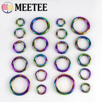 510pcs 101217192532mm Rainbow Spring Metal O Ring Buckle Carabiner Snap Clip Keychain Clasp DIY Clothes Bags Accessories