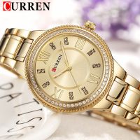 ZZOOI CURREN New Fashion Women Watch Top Brand Luxury Ladies Girl Wristwatch Gold Stainless Steel Bracelet Classic Female Clock 9004