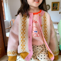 Autumn Winter  girls fashion retro cardigans children unisex thick knitted warm sweaters