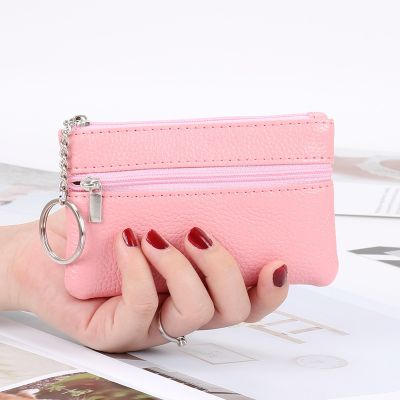 【CC】Genuine Leather Zero Wallet Womens Small  Change Money Bags Mini Functional Short Zipper Card