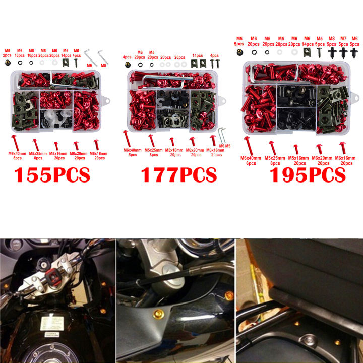 177195pcs-aluminium-motorcycle-screws-set-black-fairing-bumpers-panel-bolts-kit-fastener-clips-screw-round-head-screw-screws