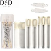 D&amp;D 30Pcs Hand Stitching Needles With 2pcs Metal threader Large Eye Sewing Needles for Cross Stitch Sewing Tools Sewing Machine Parts  Accessories