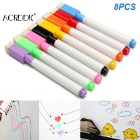 8pcs Color Magnet Pens Magnetic Wipe White Board Markers Built In Erases FL