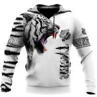 Fashion Spring Autumn Animal Hoodies White Tiger Skin 3D All Over Printed Mens Sweatshirts Unisex Pullover Casual Jacket 6XL