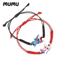 2021 New Lilo and Stitch Acrylic Adjustable Bracelet Red Black Handmade Epoxy Weave Rope Bracelets Gifts Men Women 【hot】yuanfei88858fjx ！