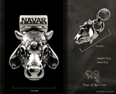 Navar Gallery : ชาร์มปีฉลู (วัว) เนื้อเงินแท้ 92.5 Year of the Ox Silver 92.5