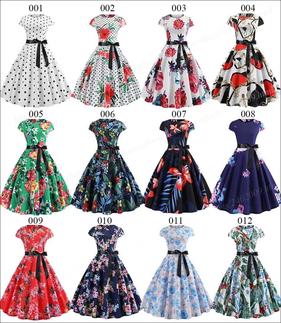 ☒ ♞▩✓ Women Dress Print 1950s 60s Robe Rockabilly Dresses Vestido Mujer |  Lazada PH