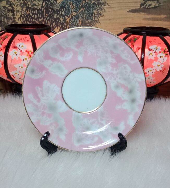 PINK ABSTRACT CERAMIC DESSERT PLATE SAUCER JAPAN Lazada PH