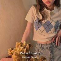 Xiaozhainv เสื้อยืดโปโลแขนสั้นสไตล์วิทยาลัยน่ารักใหม่