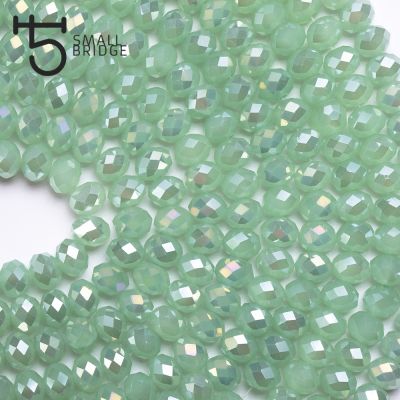 4mm Austria Light Green Rondelle Glass Beads Diy Accessories for Jewelry Pearls Facet Spacer Crystal Beads Wholesale Z178