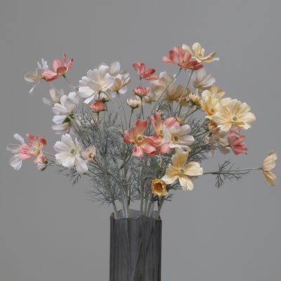 hot【cw】 Artificial Flowers Silk Chrysanthemums Bouquet for DecorationPartyWeiddingPicnic Gifts Crafts