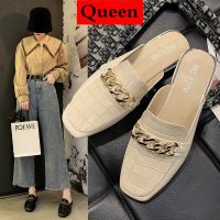 ☎ Baotou Semi-Slip Shoes Female Big Size Womens Shoes 41-43 Bag Head Half Slip Shoes Female