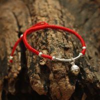 100 Real Silver color Bracelet Women Amulet Handmade Bell Charm Buddha Lucky Red Rope String Bracelet amp; Bangle Jewelry