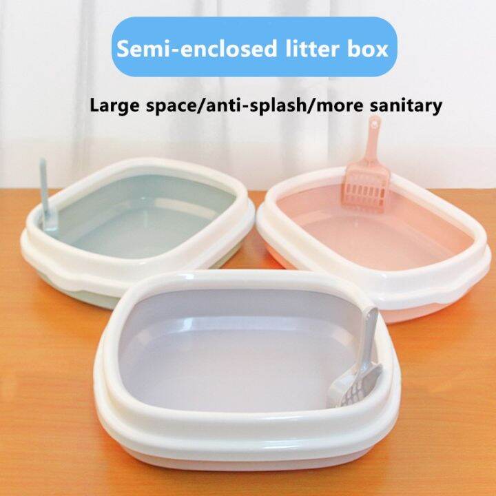 large-cat-litter-box-super-large-semi-enclosed-cat-toilet-detachable-anti-splashing-cat-litter-box-cat-pet-supplies