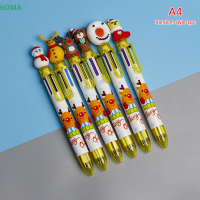 ?【Lowest price】HOMA สุ่มปากกาเจลใหม่การ์ตูน Santa claus 6-สีกดปากกาลูกลื่นสร้างสรรค์