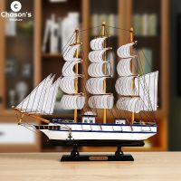 Creative LED Wooden Sailboat Sailing Boat Vessel Model Home Decor Living Room Desktop Cabinet Decoration Accessories Gifts