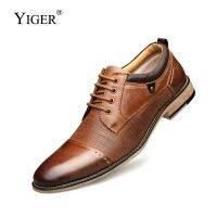 YIGER New 2019 Men Dress shoes Big size 41-50 Man Business shoes Leather male Lace-up casual shoes Spring/Autumn 0230