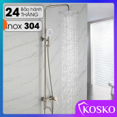 Bộ sen cây tắm đứng nóng lạnh Kosko inox sus304 (Bảo hành 2 năm - 1 đổi 1 trong vòng 7 ngày), sen cây tắm đứng, sen cây inox 304