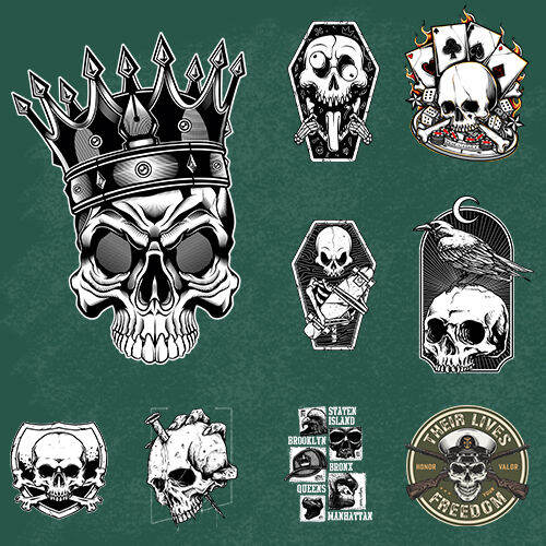 ตัวรีดติดเสื้อ-ลายเสื้อ-ลายเสื้อเท่ห์ๆ-f-130-set-15-skull-ตัวรีดติดเสื้อแผ่นฟิล์มรีดร้อน