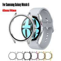 เคสคลุมทั้งหมดติดเพชรสำหรับ Samsung Galaxy Watch 6 40มม. 44มม. ตัวป้องกันหน้าจอกรอบพีซี Watch6