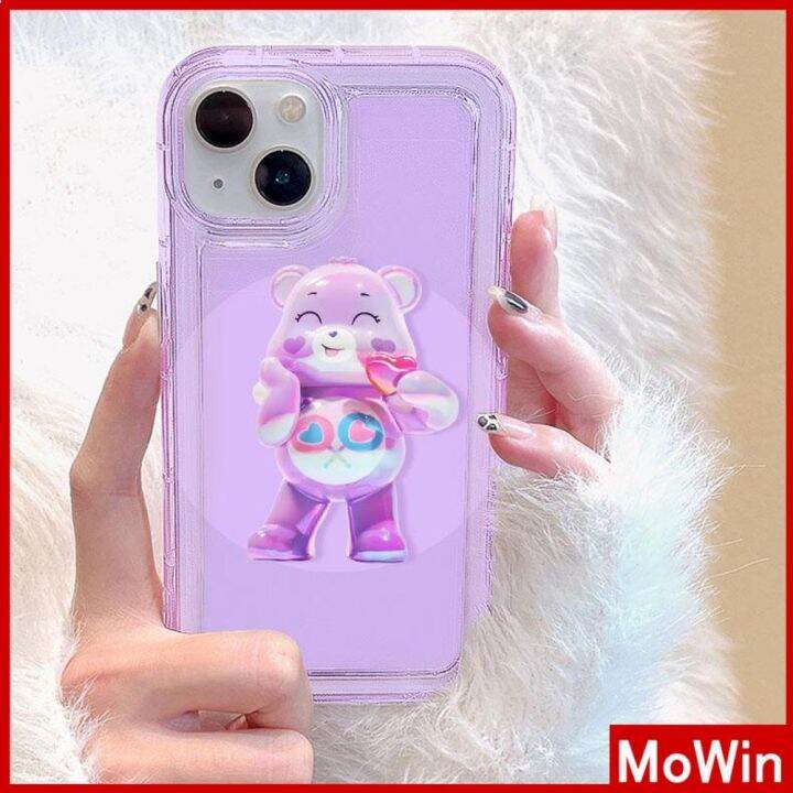 mowin-เข้ากันได้สำหรับ-เคสไอโฟน-เคสไอโฟน11-เคส-สำหรับ-iphone-14-เคสไอโฟนเคสใส-เคสนิ่มถุงลมนิรภัยกันกระแทกน่ารักหมีการ์ตูนน่ารัก