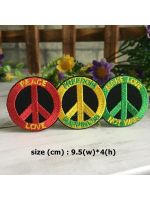 เครื่องหมาย peace ตัวรีดติดเสื้อ อาร์มรีด อาร์มปัก ตกแต่งเสื้อผ้า หมวก กระเป๋า แจ๊คเก็ตยีนส์ Hippie Embroidered Iron on Patch