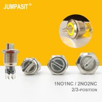 Jumpasit IP65 Waterproof Metal Rotary Switch Knob 2 3 Position 90 Degree Latching LED Lights 16/19/22mm