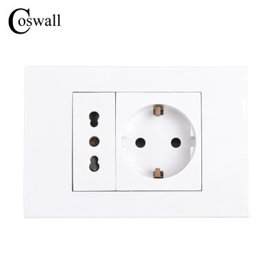 【NEW Popular89】เต้าเสียบไฟฟ้า Coswall อิตาลี/ชิลีพร้อม Power118mmx80mm100ผนัง16AStandard 250V