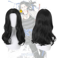 Anime Tokyo Revengers Keisuke Baji Long Black Cosplay Wig Wig Heat Resistant Synthetic Hair Wig Cap Carnival Halloween Accessory