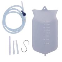 ✐☽ Silicone Enema Bag Kit Portable Enema Douche Bag Home Colon Cleansing Bag Set 2L with Scale Bathroom Supplies