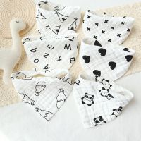 【CW】 Bandana Bibs Baby Burp Cloths   Cotton - 4 Layers Aliexpress