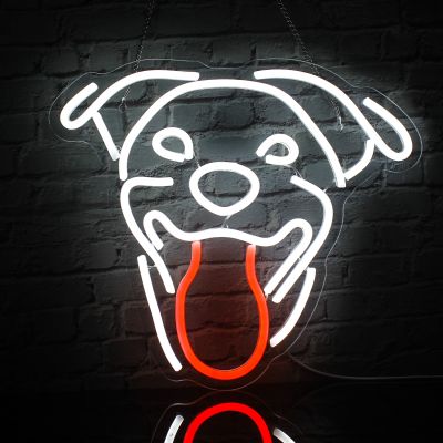 Dog Neon Sign Wall Decor Cute Puppy LED Neon Dog Night Light USB Frenchie Gifts Pet Shop Business Sign Kids Room Decor Neon