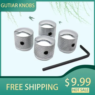 4Pcs Guitar Knobs Metal Potentiometer Dome Knob Control Knob Volume Audio Electric Guitar Bass Screw Type For LP SG EPI Guitar Guitar Bass Accessories