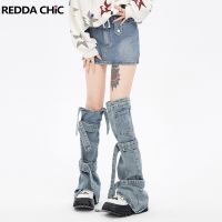 【CW】 REDDACHiC Bandage Women  39;s Gaiter Denim Leg Warmers with Elastic Bands Jeans Knee high Socks Acubi Fashion Cover