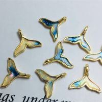 Real Gold Plated Copper Drop Oil Fish Tail Earrings Beads Charms Necklace Pendants DIY Jewelry Making Accessories Findings