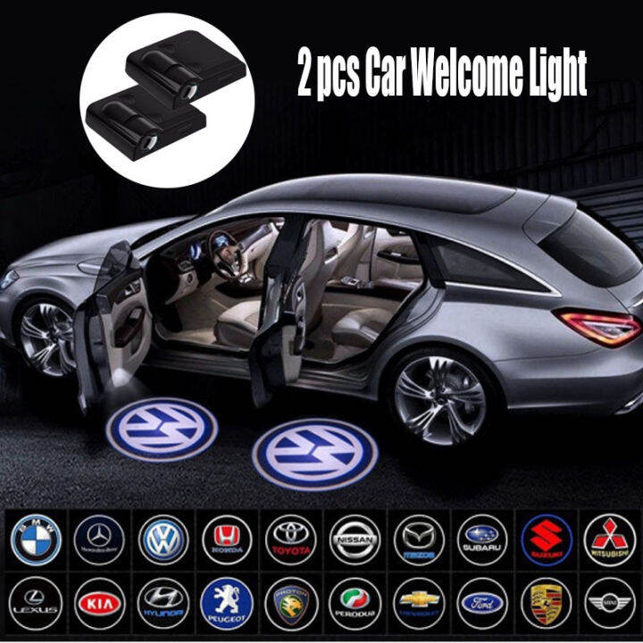 2 pcs Car Light Wireless LED Car Door Logo Light Laser