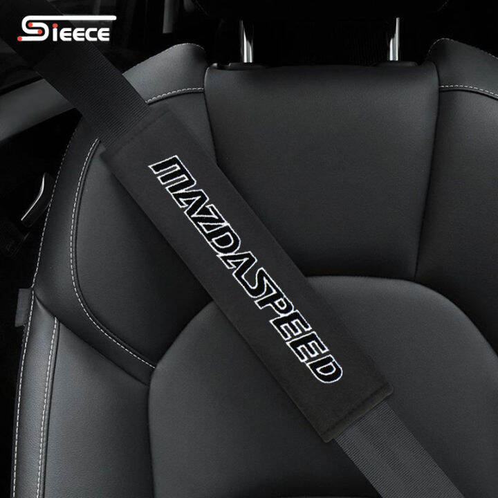 Sieece For MAZDASPEED Car Seat Belt Cover Universal Auto Cotton Safety