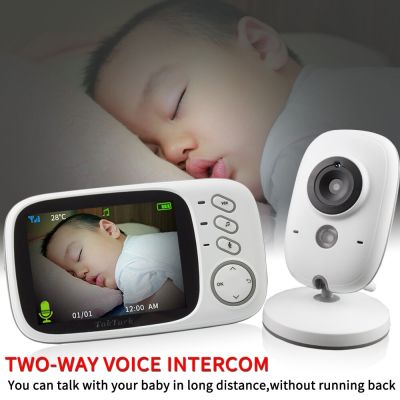 ไร้สายขนาด3.2นิ้วสีความละเอียดสูง Baby Nanny Security Camera Night Vision การตรวจสอบอุณหภูมิ