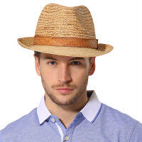 Male Summer Straw Mens Jazz hat Raffie straw Sun Cap Gentleman Plus Size Fedora Hat 57cm 59cm 61cm