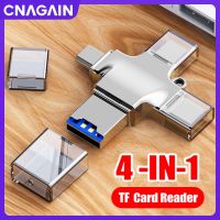 CNAGAIN 4 In 1 USB 3.0เพื่อพิมพ์ตัวอ่านบัตร TF ขนาดเล็กตัวอ่านการ์ดความจำอะแดปเตอร์ USB OTG ขั้วต่อ USB สำหรับ Iphone 14 13 12 Pro Max 11 Xs Xiaomi แฟลชไดร์ฟ USB