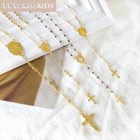 ◑✆ LUXUKISSKIDS Rosary Beads Christianity Necklaces Jesus Long Chains For Woman/Man Cross Pendants Steel Christian Jewelry Prayer