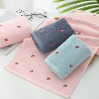 Adult Bath Towel 100 Cotton Cute Strawberry Embroidery Bathroom Towel Ladies Pink Towel