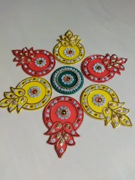 Multi-Color Rangoli Powder For Diwali Festival 50g Each - Set of 10