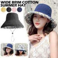 Womens Fishing Hat Double-sided Printed Hat Dual-purpose Basin Hat Korean-style Cotton Hat Wide Brim Sun Hat