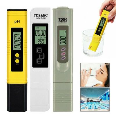 เครื่องวัดค่าPHน้ำ เครื่องทดสอบคุณภาพน้ำ ใช้ในแหล่งน้ำ Digital Electric TDS/EC/PH Meter Tester พร้อมแบตเตอรี่