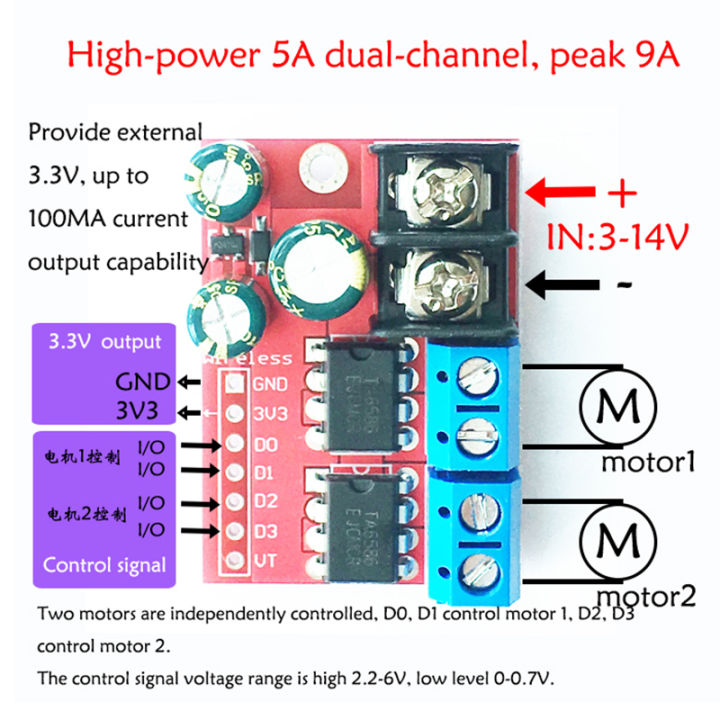 5a-มอเตอร์ไดรฟ์-dc-คู่โมดูลควบคุมแรงดันไฟฟ้า3v-14v-ย้อนกลับการควบคุมความเร็ว-pwm-สะพานคู่-h-ซูเปอร์-l298n-5ad