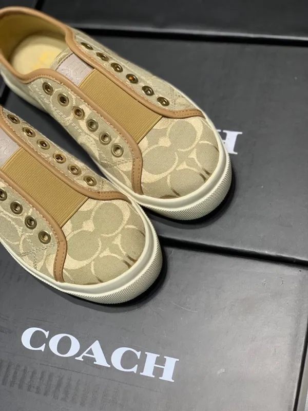 COACH Women Flat shoes Slip-Ons Boat Shoes shoes Loafers women's branded  shoes Giày bốt nữ Giày đế bằng 