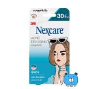 3M Nexcare Acne Dressing เน็กซ์แคร์ แผ่นแปะสิวรุ่นบาง เรียบเนียน เเต่งหน้าทับได้ (สีฟ้า) 1กล่อง/30 ชิ้น