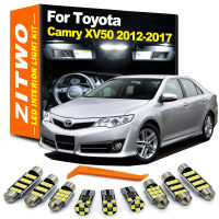 Zitwo 14ชิ้น LED หลอดไฟภายในไฟอ่านหนังสือชุดสำหรับ Toyota Camry XV50 MK7 2012 2014 2014 2015 2017โคมไฟป้ายทะเบียน